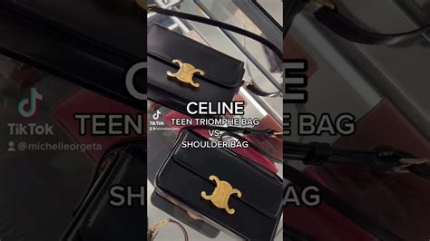 celine triomphe bag chain|Celine triomphe bag size comparison.